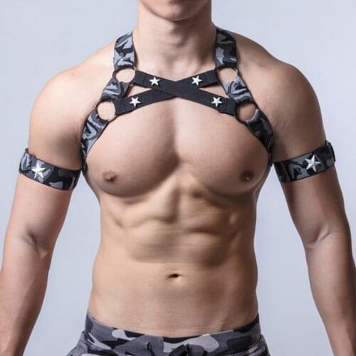 Mens Harness Belt Gay Bondage Men Straps Chest Muscle Harness Belt Fancy Night Club Party Male Sexual Sex Exotic Costumes Tanks