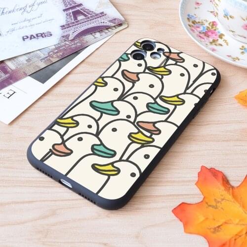 For iPhone Ducks Party Print Soft Matt Apple iPhone Case
