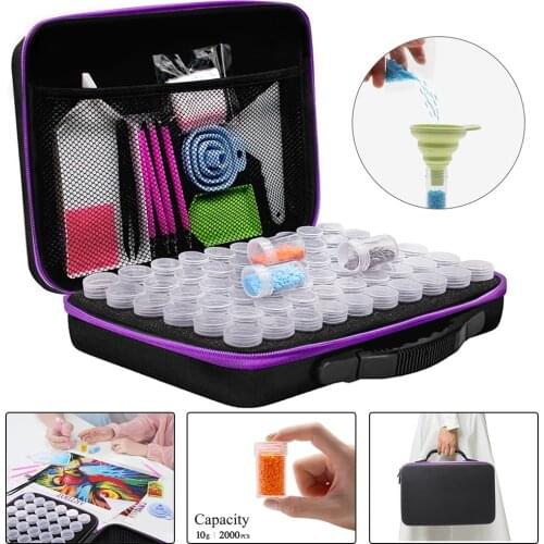 5D DIY Diamond Painting Storage Box Kits 60 Grids with Diamond Paint Accessories Kits Tools for Diamond Embroidery