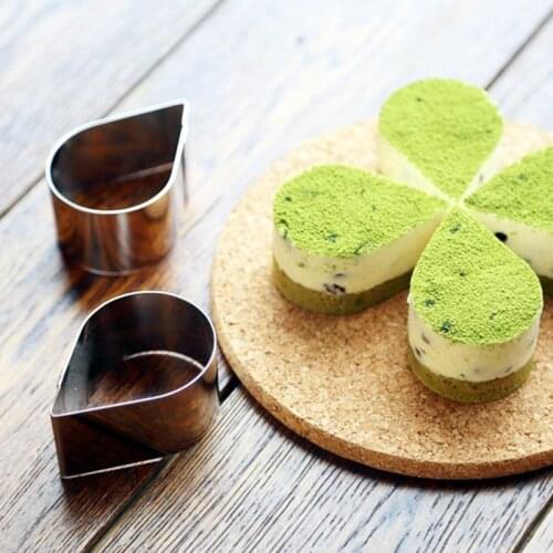 Set of 4 , Stainless Steel water drop shape mousse ring mold, mini mousse ring, DIY bakeware tools