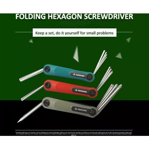 Folding Portable Torx/Phillips/Hexagon Screwdriver Bit Set Hexagon Spanner Hand Tools for Bike Repairing Tool