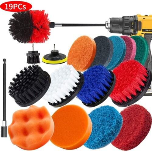 Decontamination Cleaning Brush Set for Bathtub, Grout, Bathroom, Floor, Toilet and Carpet Etc Electric Drill Brush Set