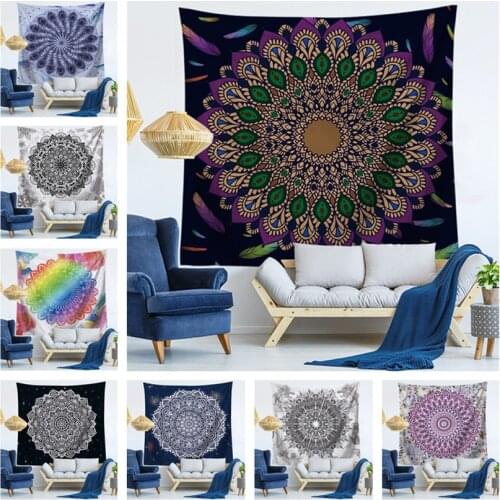 Mandala Floral Wall Hanging Tapestry for Home Psychedelic Decoration Shawls Scarves Boho Decor for Bedroom Hippie Beach Towels
