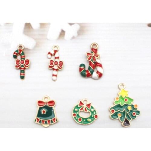 New 60 pcs Cartoon Christmas tree Charm Pendants DIY Jewelry Making Wholesale
