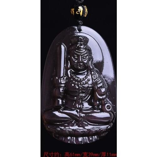 The ice color new spot Obsidian Pendant Necklace men male and female Rooster natal Buddha patron Fudo