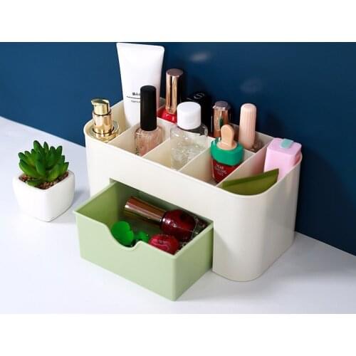 Plastic Makeup Organizers Storage Box Cosmetic Drawers Jewelry Display Box Case Desktop Make Up Container Boxes Organizer