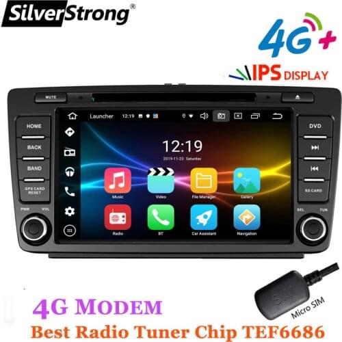 SilverStrong IPS 4G SIM Modem Octavia2 Rad Android10-9.0 CAR DVD for Skoda Octavia 2 A5 DSP with 4G+64G CANBUS Octavia2 carplay