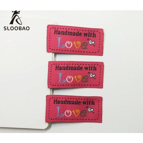 Handmade Letter Fabric Labels Embroidery Washable Tags for Garment Bags DIY Sewing Accessories