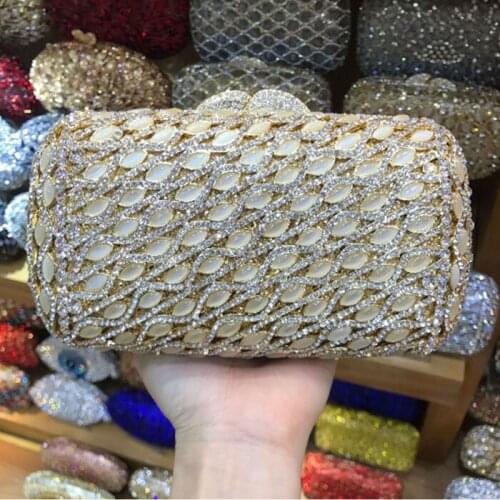 Women Luxury Crystal day Clutches Lady Designer Evening Bags Wedding Party Purses Evening bags Gold Mini Small Handbag lady gift
