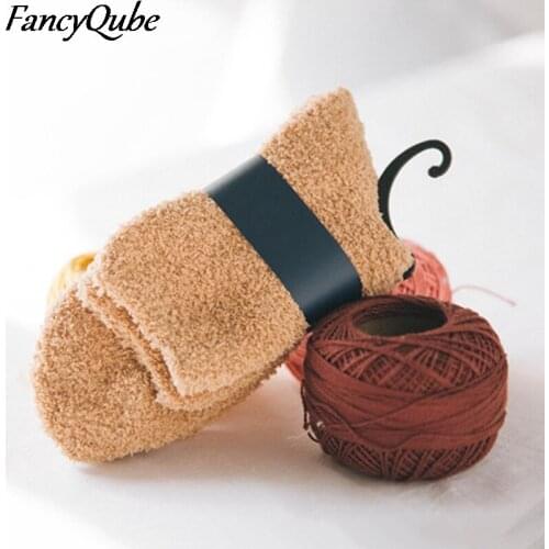 1 Pair Men Women Warm Home Winter Warm Floor Bed Fluffy Socks Unisex Solid Color Plush Thicken Soft Socks Extreme Sleep Sock