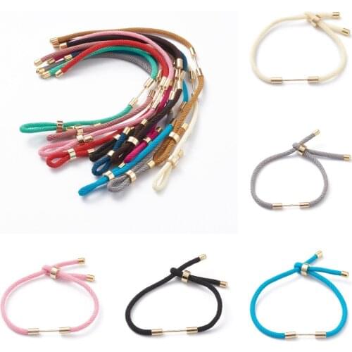 10Pcs 2021 New Braided Nylon Cord Bracelet Making With Gold Brass End Cover For DIY Handmade Bracelet Bangle Jewelry
