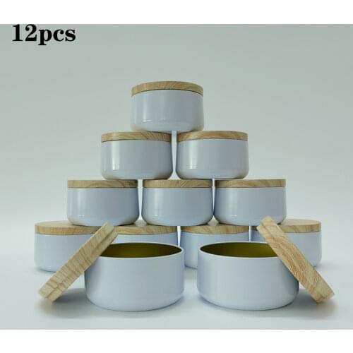 12pcs Round Candle Tin Cans with Lids 8oz Aluminum Candle Containers for Candles Storage Black White Red Green Blue Gold
