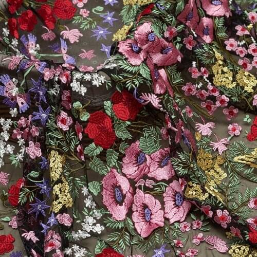 147cm x50cm high quality colorful water soluble chemical embroidery mesh fabric handmake DIY lace wedding fashion women dress