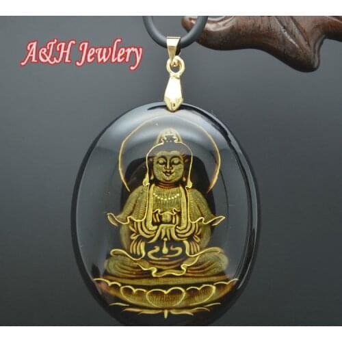 5pcs Vintage Guanyin Carved Resin Fashion Man And Women Pendant Necklace Bless Lucky Jewelry