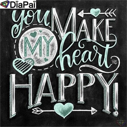 DiaPai 5D DIY Diamond Painting 100% Full Square/Round Drill "Text heart" Diamond Embroidery Cross Stitch 3D Decor A21511