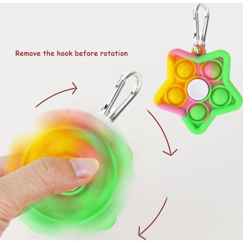 Anti-Stress Fidget Toy Pentagram Push Bubble Keychain Fingertip Gyroscope Stress Relief Toy antistress for Adult Kid поп ит