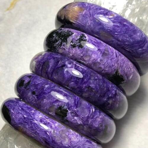 FFGems Natural Charoite Bangle Gemstone Water Drop Fine Jewelry For Women Lady Wedding Party Gift With Box