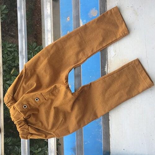 Children Pants kids Spring Autumn Clothes for baby boys harem pants solid 2019 fashion blue green cotton button