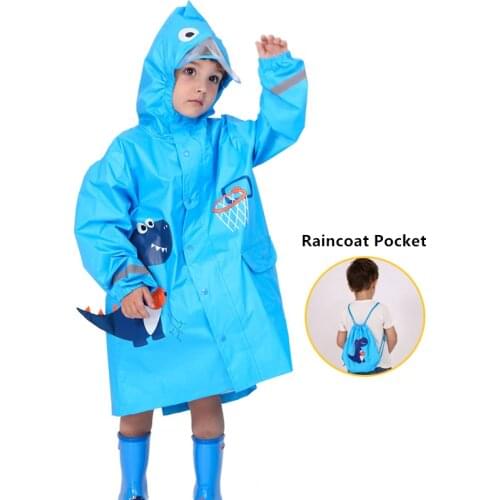 Children Thicken Waterproof Rainwear Kids 3D Solid Printing Rain Coat Lion,Dinosaur Raincoat For Girls Boys With Pocket