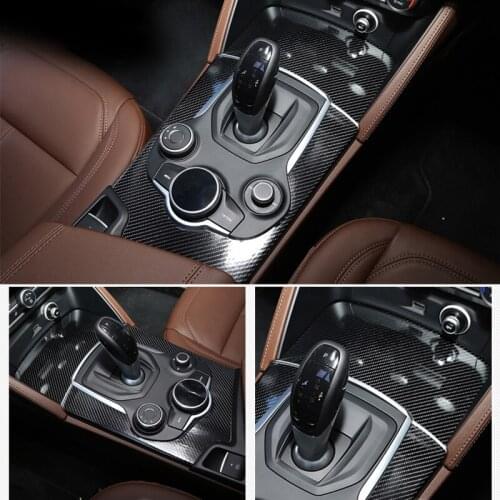 For Alfa Romeo Stelvio Car gear shift control Multimedia cover Car interior decoration Accessories