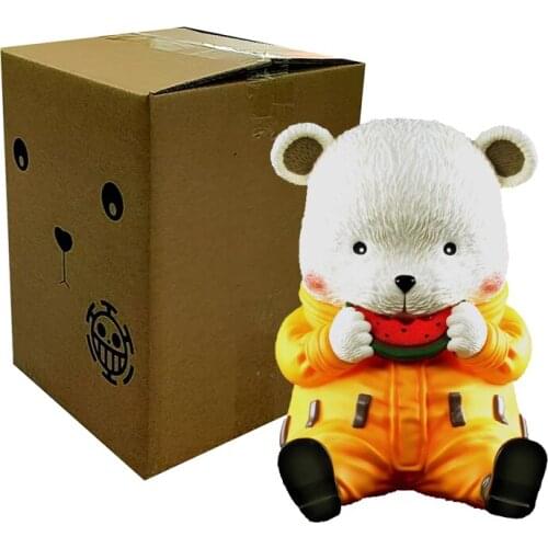 One Piece GK Bepo Action Figure Anime 37cm PVC Statue Q Version Eat Watermelon Toys For Kids Desktop Decoration Gift Figma