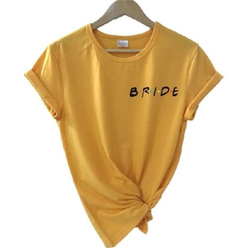 Bride crew t-shirt friends crew bride girl shirts wedding team women top tee casual short mouw t-shirt