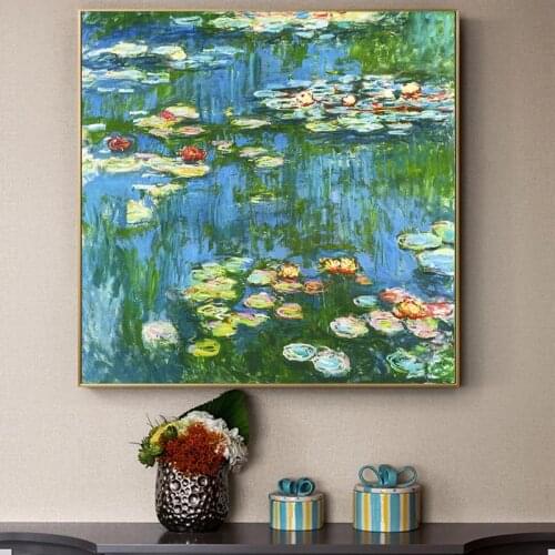 Modern Landscape Famous Water Lilies Canvas Painting Claude Monet Posters Prints Wall Art Picture for Living Room Decor Cuadros