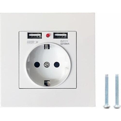 Best Dual USB Port 2A USB Wall Charger Adapter EU Plug Socket Power Outlet Panel