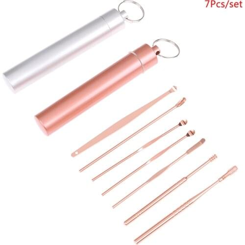 5/7Pcs Ear Wax Removal Tool Stainless Steel Earpick Ear Cleaner Spoon Ear Care Cleaning Tool Ear Wax Removal Kit Ear Wax Remover