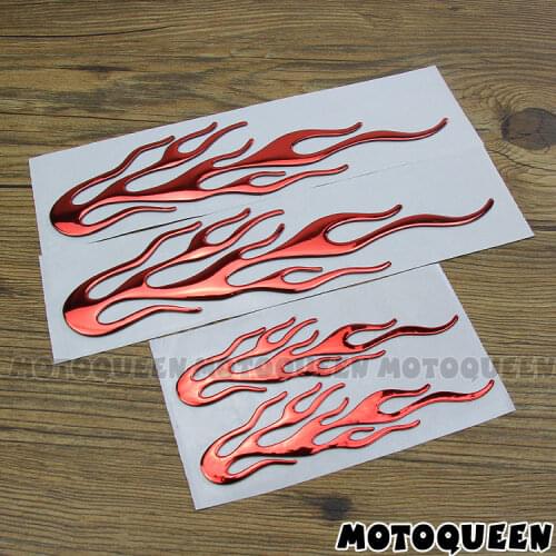 3D Flame Fire Auto Motorcycle Tank pad Stickers Emblem Fairing Decals For Haley Honda CB CBR Yamaha R1 R6 Kawasaki Suzuki GSXR