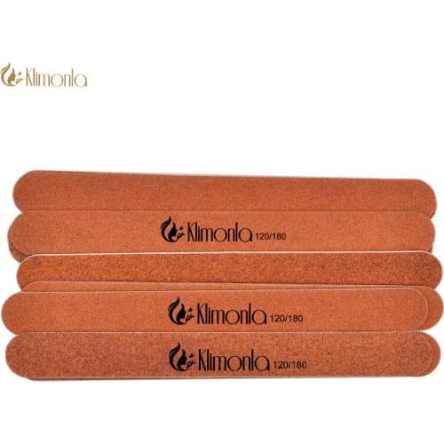 Brown Wooden120/180 Grit Nail File 10Pcs Washable limes a ongles professionnelles Sanding Nails Art Buffer Tools Accessoires