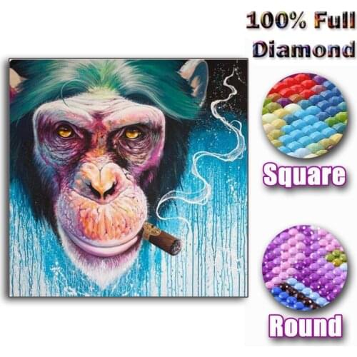 Full Square / Round Diamond 5D DIY Diamond Painting "Cartoon Monkey " 3D Embroidery Cross-stitch Mosaic Home Decoration Gift