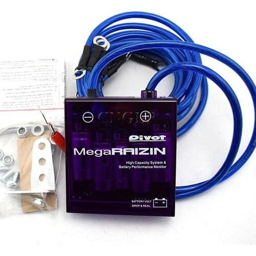 New PIVOT MEGA RAIZIN Universal Car Fuel Saver Voltage Stabilizer Regulator with Ground wires and LED Display