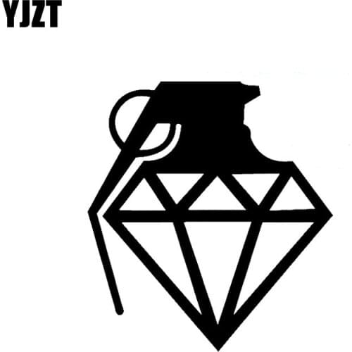 YJZT 12CM*13.1CM Diamond Vinyl Decal USMC Army Navy Air Force Car Sticker Black/Silver C3-0132