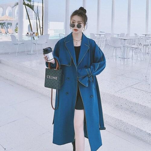 Womens Windbreaker Spring Autumn Design Sense Lapel Ladies Cloak Long Windproof Jacket Korean Loose High-end Trench Coat Female