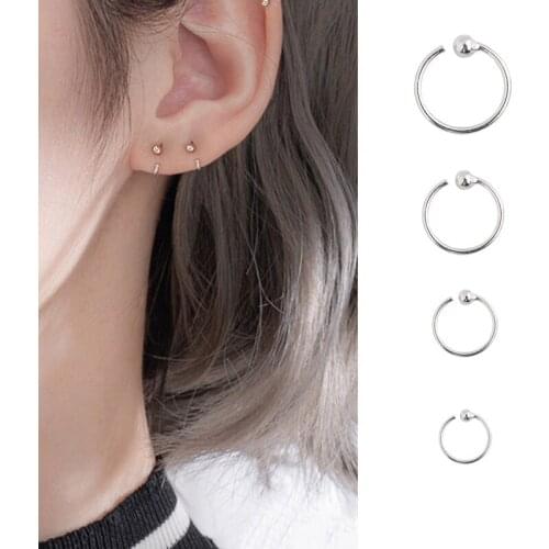 Fashion Women Girl Simple Round Circle Small Ear Hoop Earring Punk Hip-hop Earrings Jewelry 4 Size Fashion 1 pcs sale
