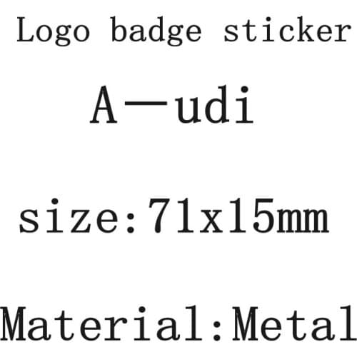 1X New Metal Auto car Chrome Matt silver badge for A-udi S line Sline A4 S4 RS4 A6 TT A3 Emblem Badge Sticker