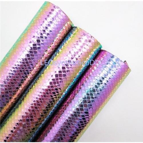 1PC 21X29CM Iridescent Snake Faux Leather Fabric, Synthetic Leather Fabric Leather Sheets For Making Bows LEOsyntheticoDIY T297