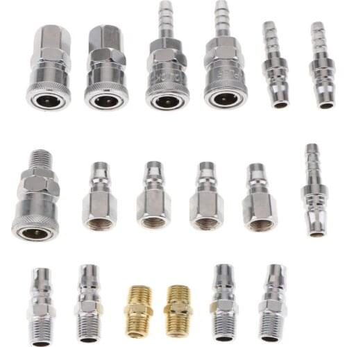 18x Quick Coupler Set Connector Air Hose Fitting 1/4" Female + Male