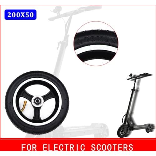 200x50 Tire with Hub 8" Scooter Tyre Alloy Wheel Pneumatic Tire for Electric Scooter Electric Bicycle Accessories 200*50 8 Inch