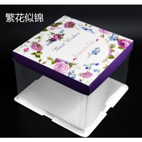 5pcs 6-8-10 inch birthday Cheese cake box gift /snack / Portable boxes with nets