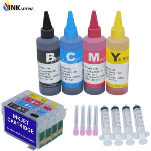 4 Color Bottle Dye Ink Refill Kits +T0921N Refill Ink Cartridges For Epson T0921 Printer Stylus C91 CX4300 T26 TX106 TX109 TX117