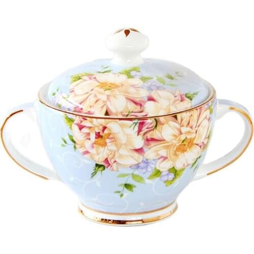 European Royal ceramic Sugar cans,Afternoon tea accessories court relief sauce pots Seasoning cans Sugar pots gifts mug