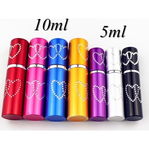 5ML 10ML Glass Perfume Bottle Travel Aluminum Atomizer Spray Bottle Empty Refillable Parfume Bottle Portable Metal Sprayer