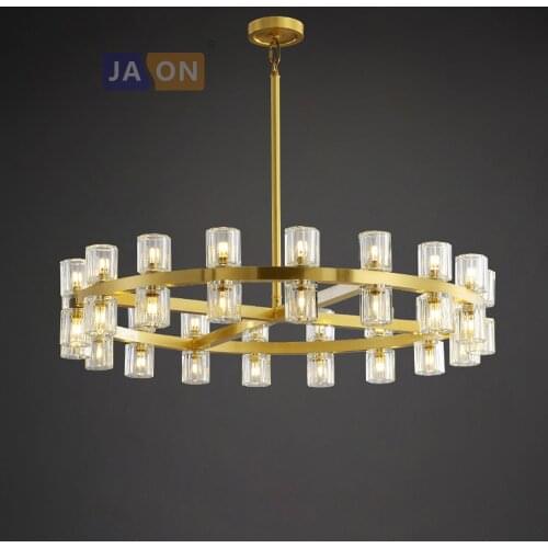 G4 led American Copper Crystal Gold Pendant Lamp.Pendant light Lamparas De Techo Suspension Luminaire Lampen For Foyer