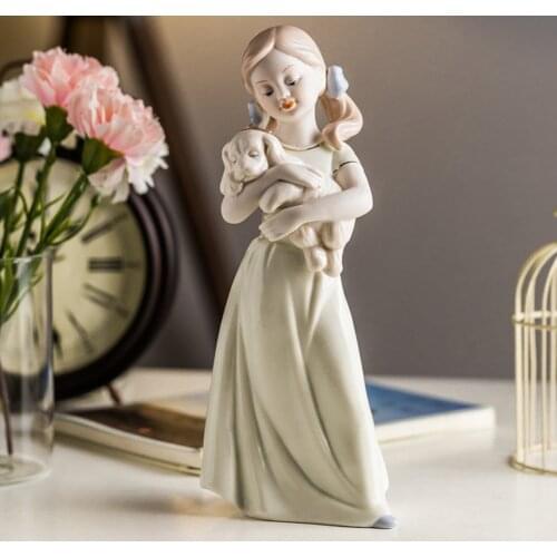 Keramiek Leuke Meisje Creatieve Sculptuur Decoratie Woonkamer Eettafel Kast Prachtige Ambachten Home Accessoires