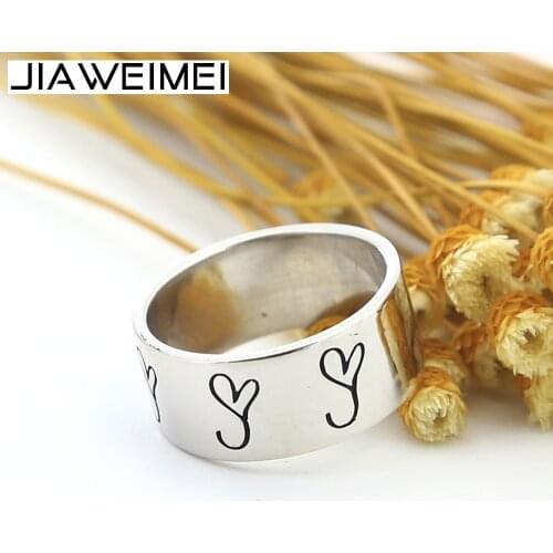 Personalized Engraving Ring For Women Men 925 Solid Silver Wide Band Logo Symbol Customized Jewelry Christmas Gift