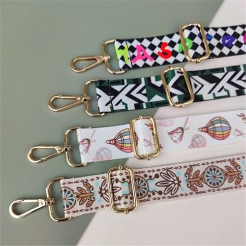 2021 New Ethnic Style Color Purse Nylon Bag Belts Female Bag Accessories Long Shoulder Messenger Strap Replacement Bag Strap