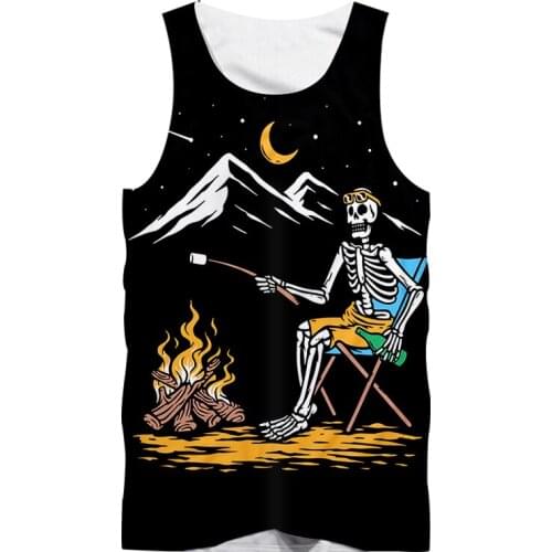 IFPD EU Size Fashion 3D Printed Tank Top Summer Skull Sleeveless Shirt Plus Size Casual Breathable Funny Fitness Vest Wholesale