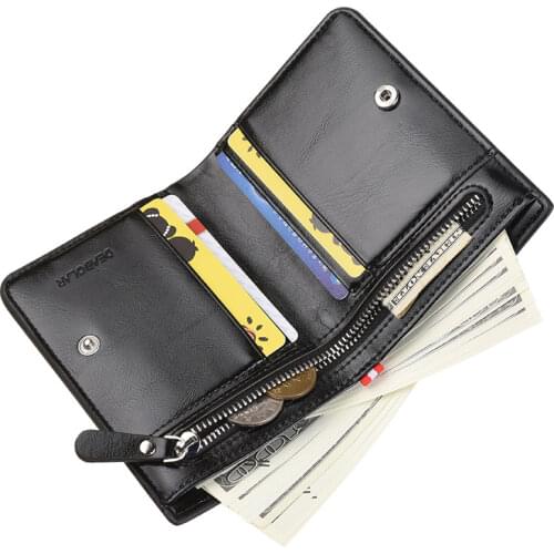 Fashion PU Leather Men Wallets Buckle Short Vertical Mens Wallet Multifunctional Coin Purse Luxury Brand Dollar Slim Purse